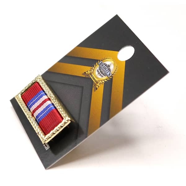 Army Valorous Unit Citation Award with red, white, and blue stripes on a black card with gold accents.