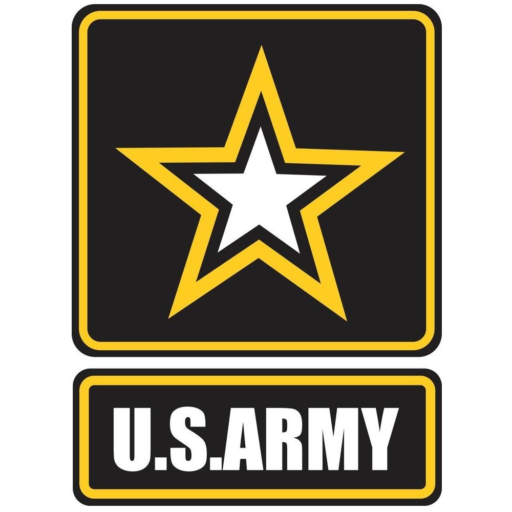 U.S. Army logo with a yellow star on a black background