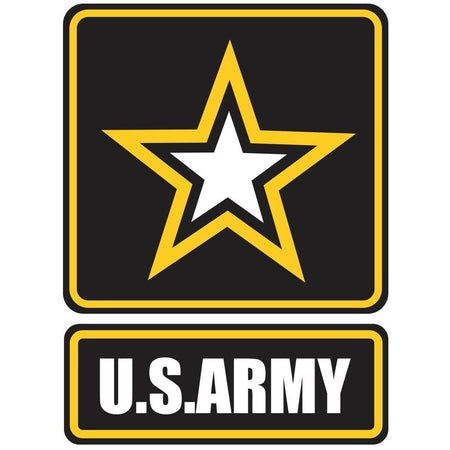 U.S. Army logo with a yellow star on a black background