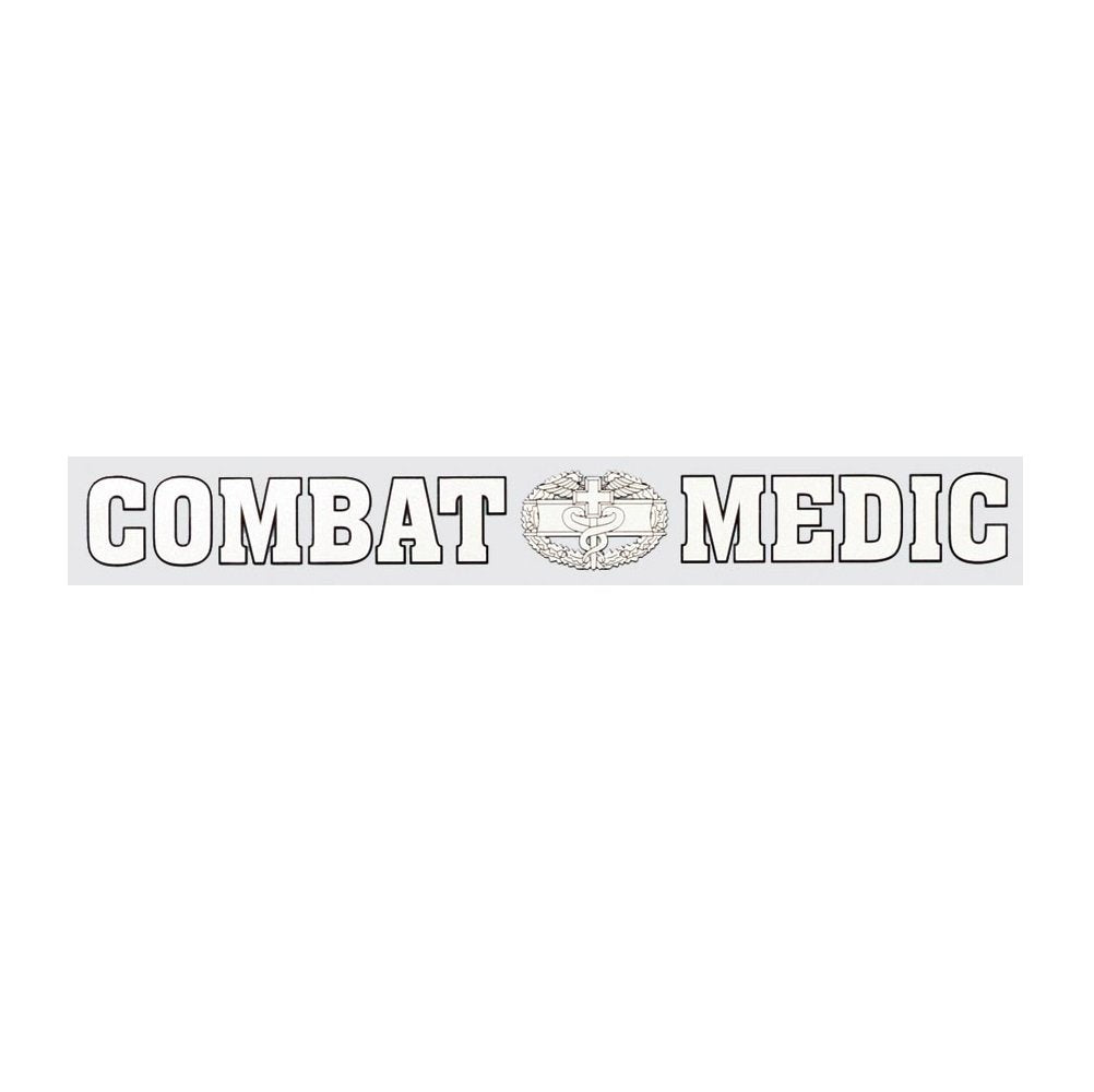 Sticker with 'COMBAT MEDIC' text and emblem on a white background