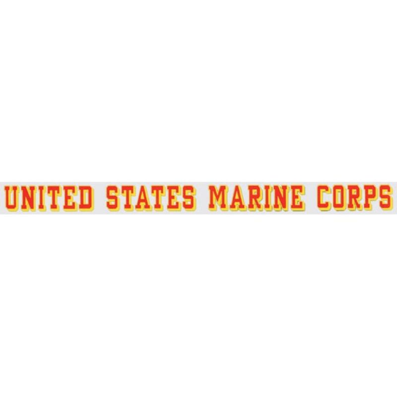 United States Marine Corps decal with red text on a white background