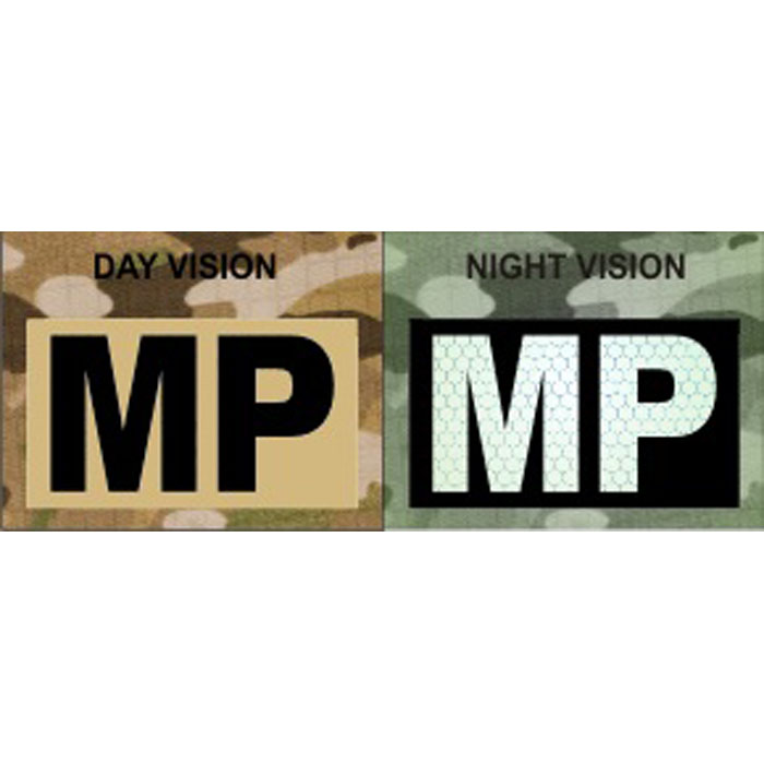 Military Police Infrared Covert Patch - IR Black on Tan