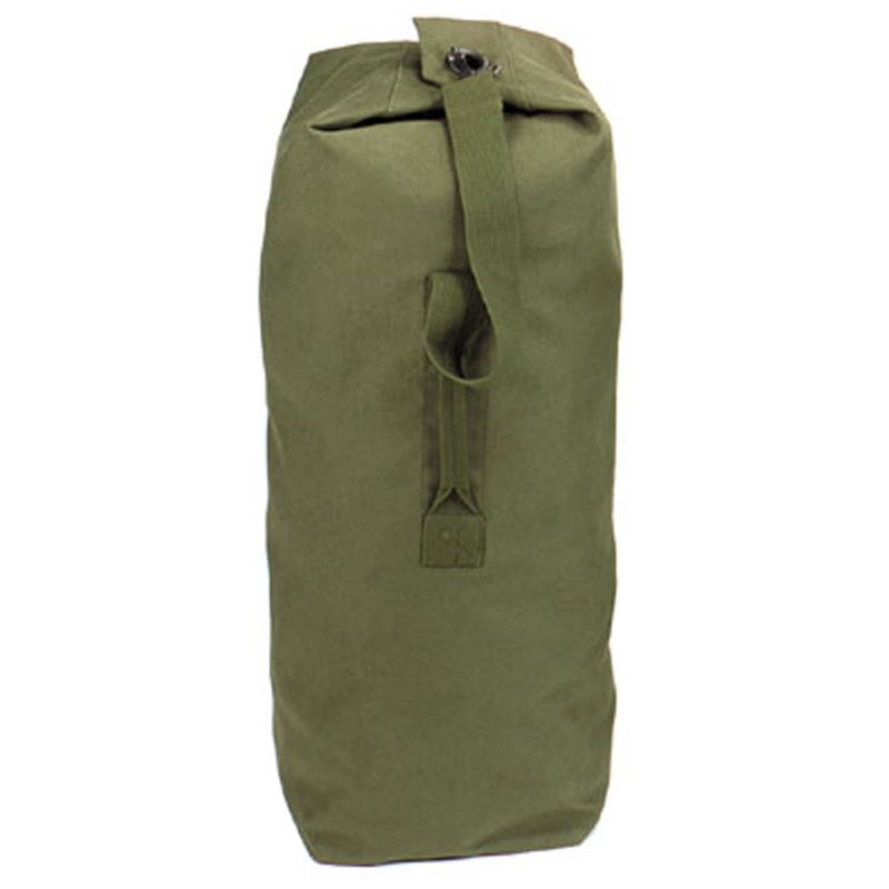 Large Olive Drab Heavyweight Top Load Canvas Duffle Bag