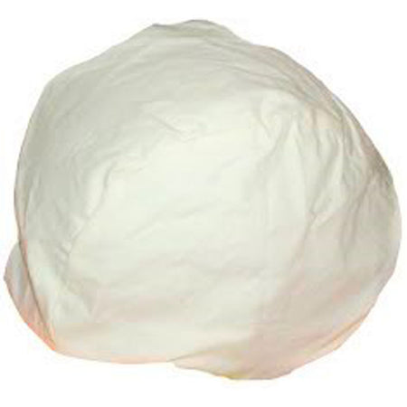 A white fabric-covered photographed against a plain white background.