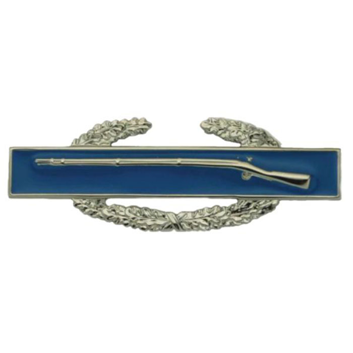 Army Combat Infantry AE Silver Metal Auto Emblem