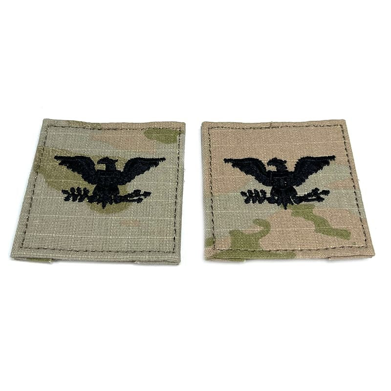 COL Colonel Army Rank OCP Patch With Hook Fastener - Pair