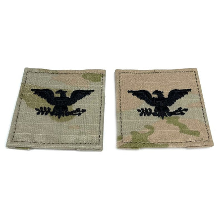COL Colonel Army Rank OCP Patch With Hook Fastener - Pair