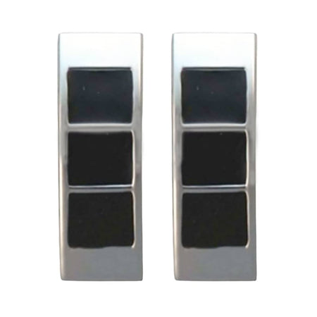 CW3 Army Rank Pins with three stacked black square inlays, shown against a plain white background.