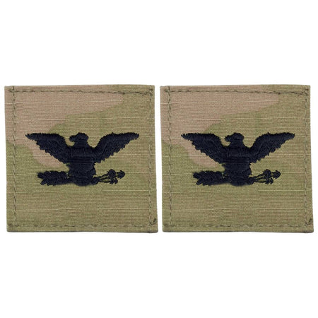 COL Colonel Army Rank OCP Patch With Hook Fastener - Pair