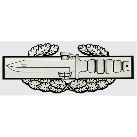 Decorative emblem with a sword and laurel wreaths on a white background