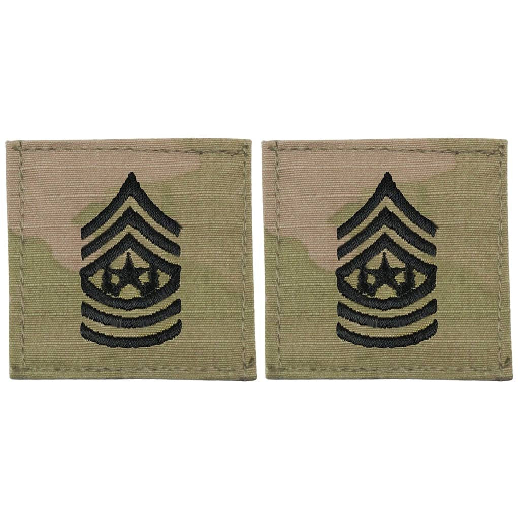 CSM Command Sergeant Major Army Rank OCP Patch with Hook Fastener - Pair