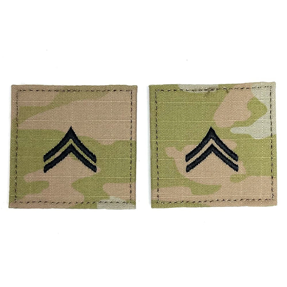 Corporal CPL Army Rank OCP Patch 2x2 Hook Fastener - Pair – view 2
