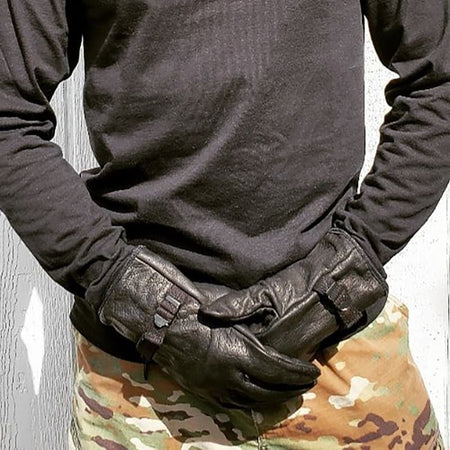 D3-A Style Leather Gloves GI Black Light Duty