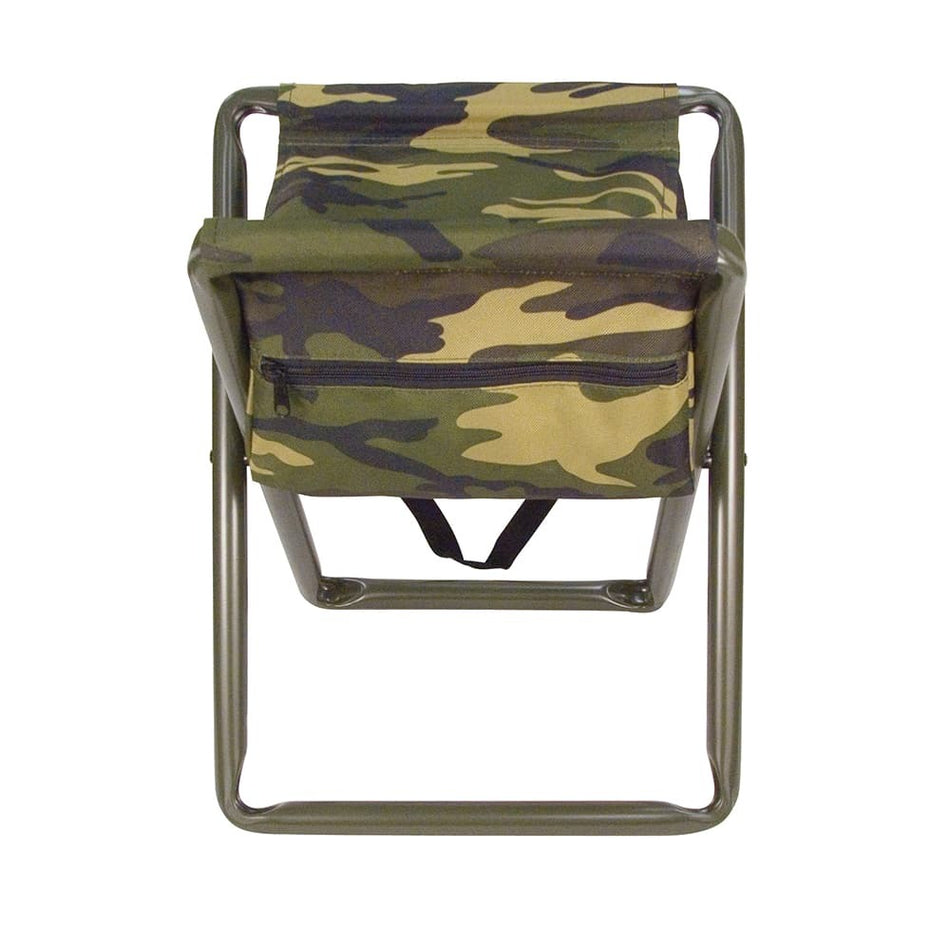 Deluxe Stool with Pouch Woodland Camo by Rothco on a white background