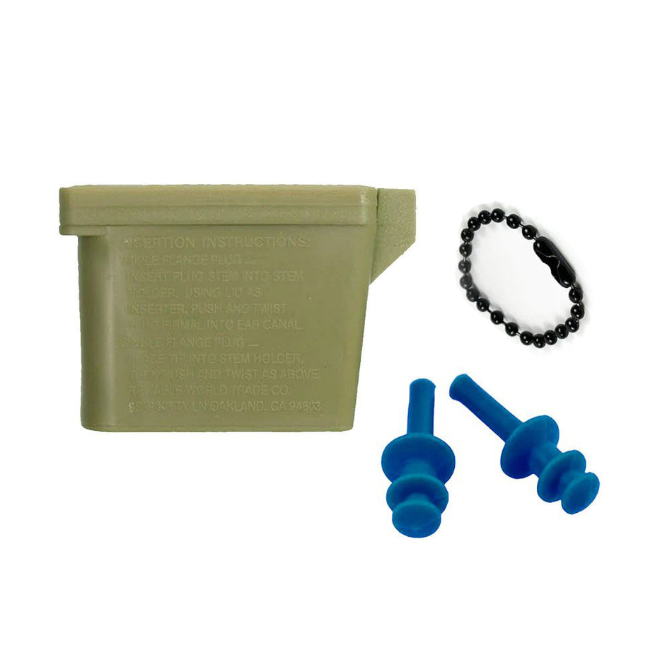 Ear Plugs With Case with Chain USGI