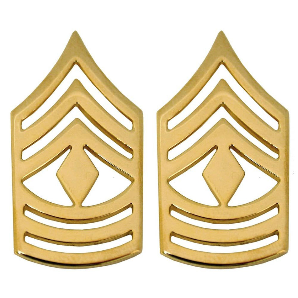 First Sergeant Enlisted Gold Army Rank Pins - Set