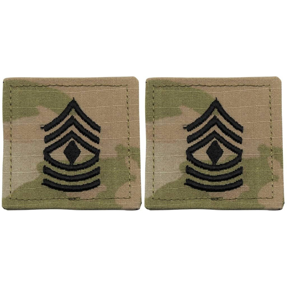 1SG First Sergeant Army Rank OCP Patch With Hook Fastener - Pair