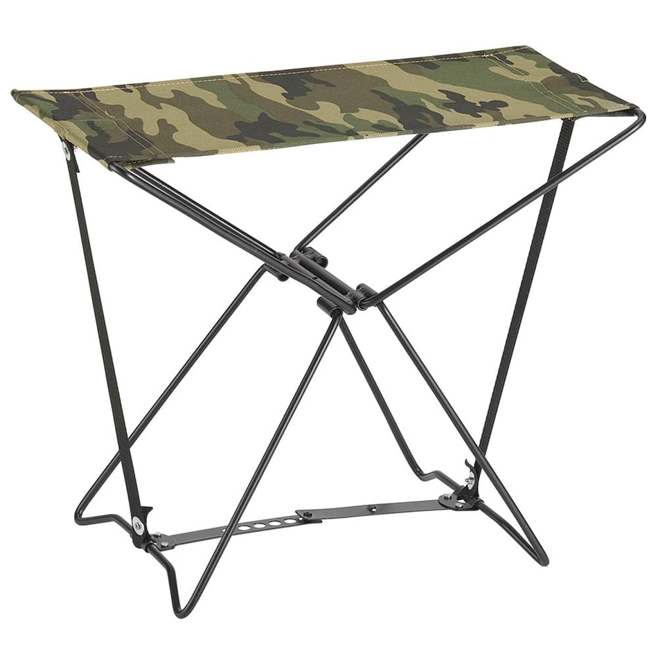 Folding Camp Stool Woodland Camo on a white background