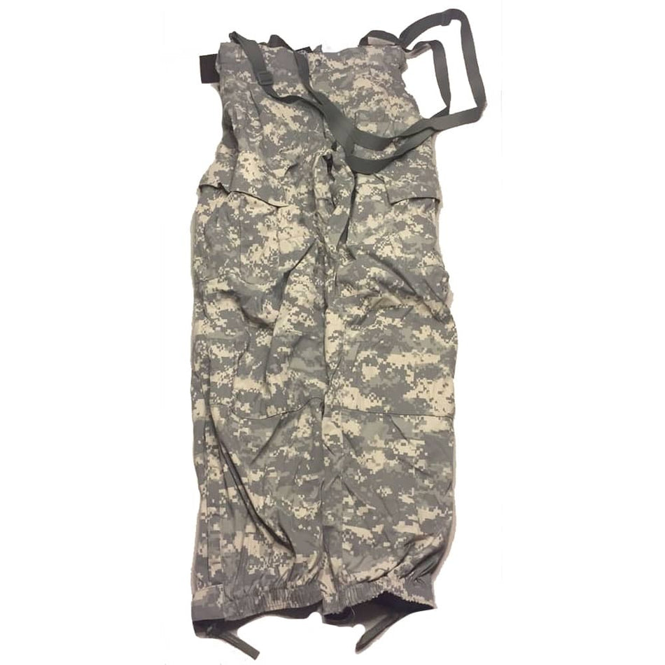Digital camouflage utility pants in an ACU pattern, laid flat on a white background.
