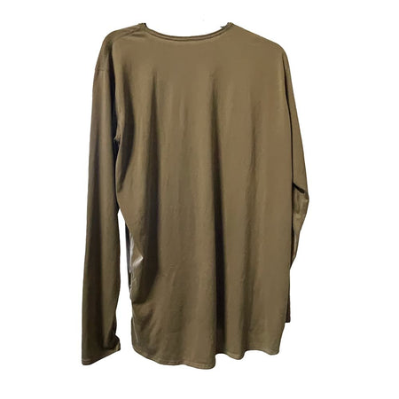 A Coyote Brown ECWCS Gen III Silk Weight Undershirt, displayed against a plain white background.
