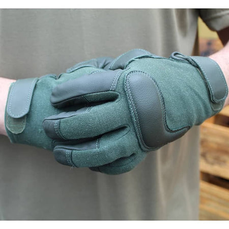 Army Foliage Green Combat Gloves on a white background