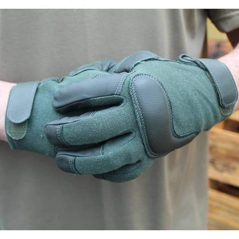 Army Foliage Green Combat Gloves on a white background