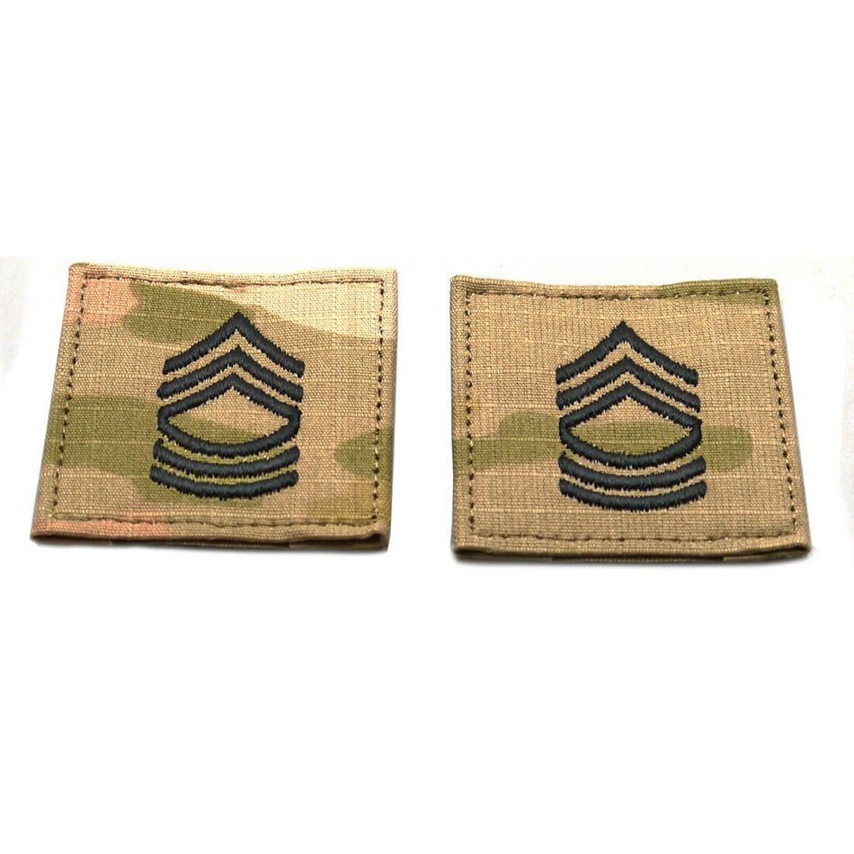 Army Master Sergeant Rank Patch – MSG OCP Hook Fastener Insignia - Pair – view 2