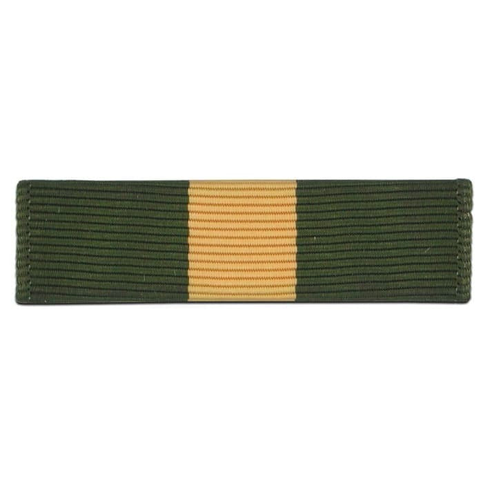 Marine Drill Instructor Ribbon green ribbon with gold stripe on white background