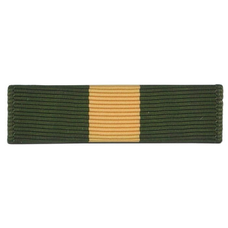 Marine Drill Instructor Ribbon green ribbon with gold stripe on white background