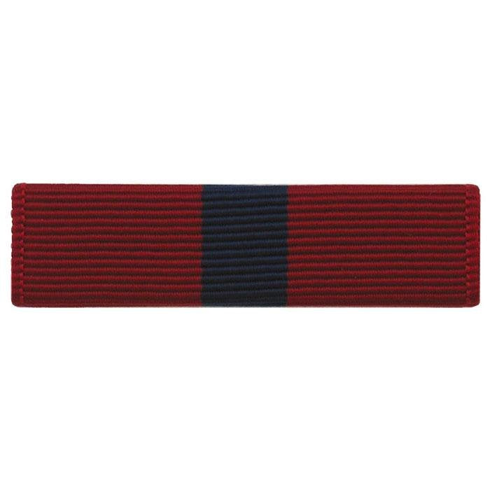 Marine Good Conduct Ribbon, dark red with a central dark navy stripe, shown on a plain white background.