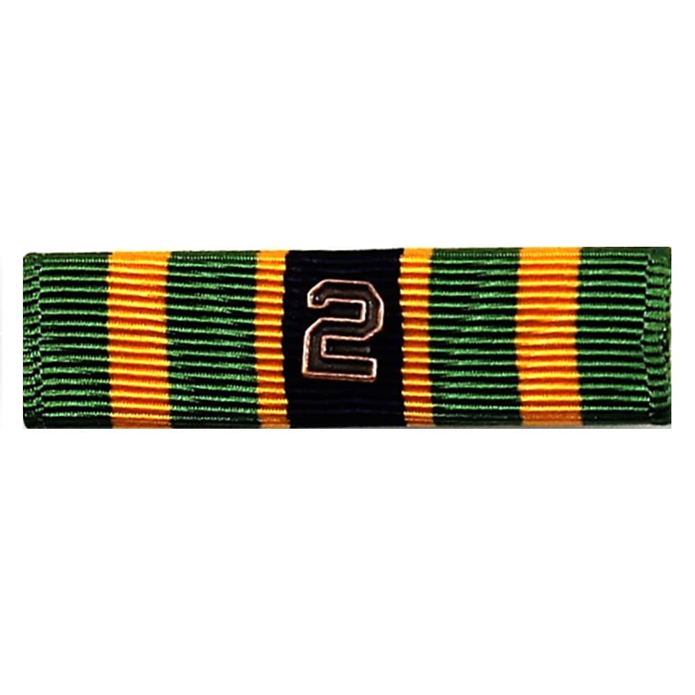  NCOPD Ribbon with alternating green and orange stripes, a black center panel, and a number 2