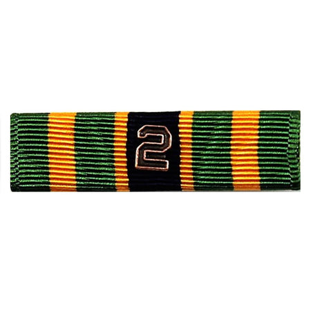  NCOPD Ribbon with alternating green and orange stripes, a black center panel, and a number 2