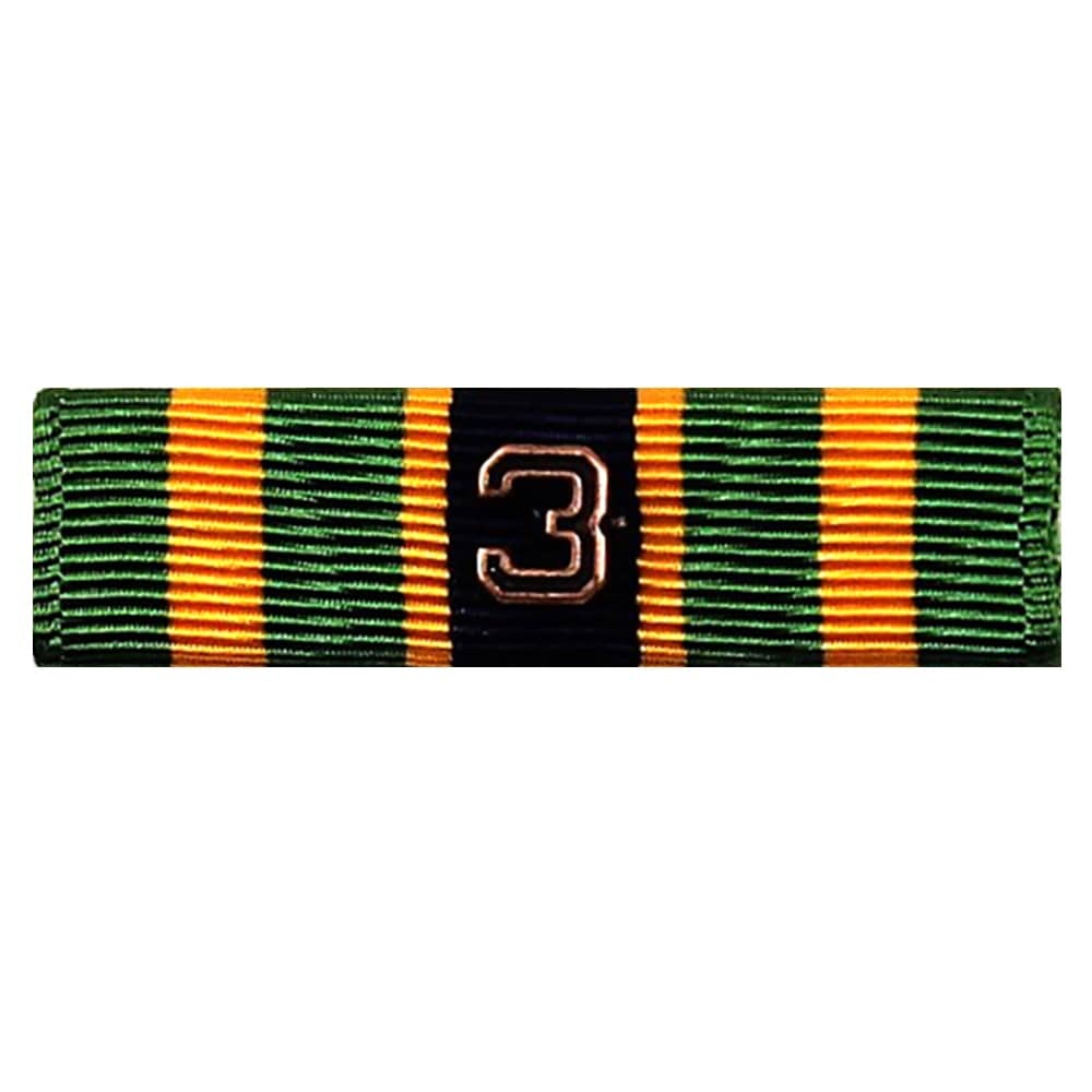  NCOPD Ribbon with vertical stripes of green, orange, and black, featuring a metallic '3' in the center.