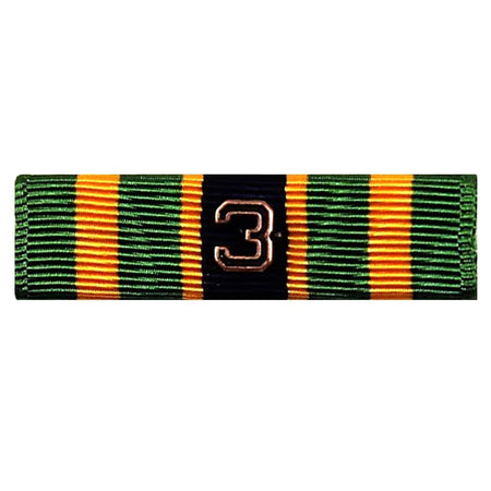  NCOPD Ribbon with vertical stripes of green, orange, and black, featuring a metallic '3' in the center.