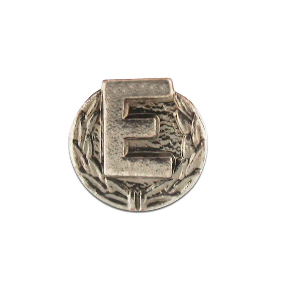 Navy Letter "E" Silver With Wreath