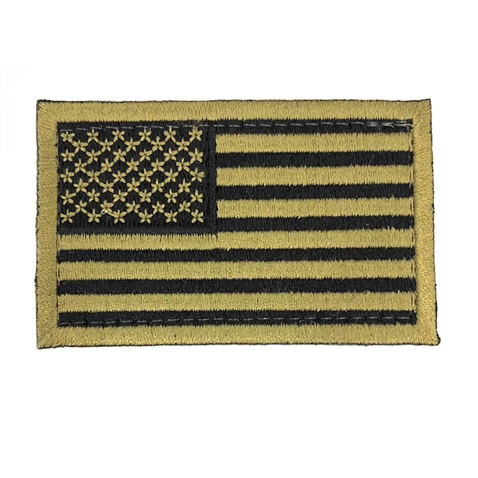 American flag patch on a white background