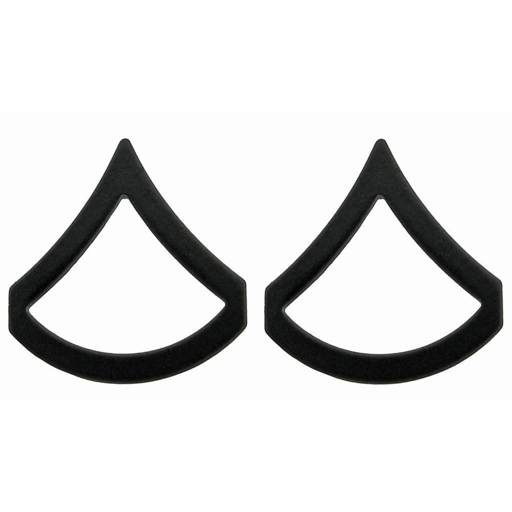 PFC Private First Class Black Metal Army Rank Pins Pair Bradley s pfc-private-first-class-black-metal-army-rank-pins-pair-bradley-s