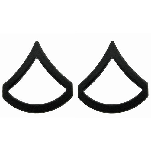 PFC Private First Class Black Metal Army Rank Pins - Pair