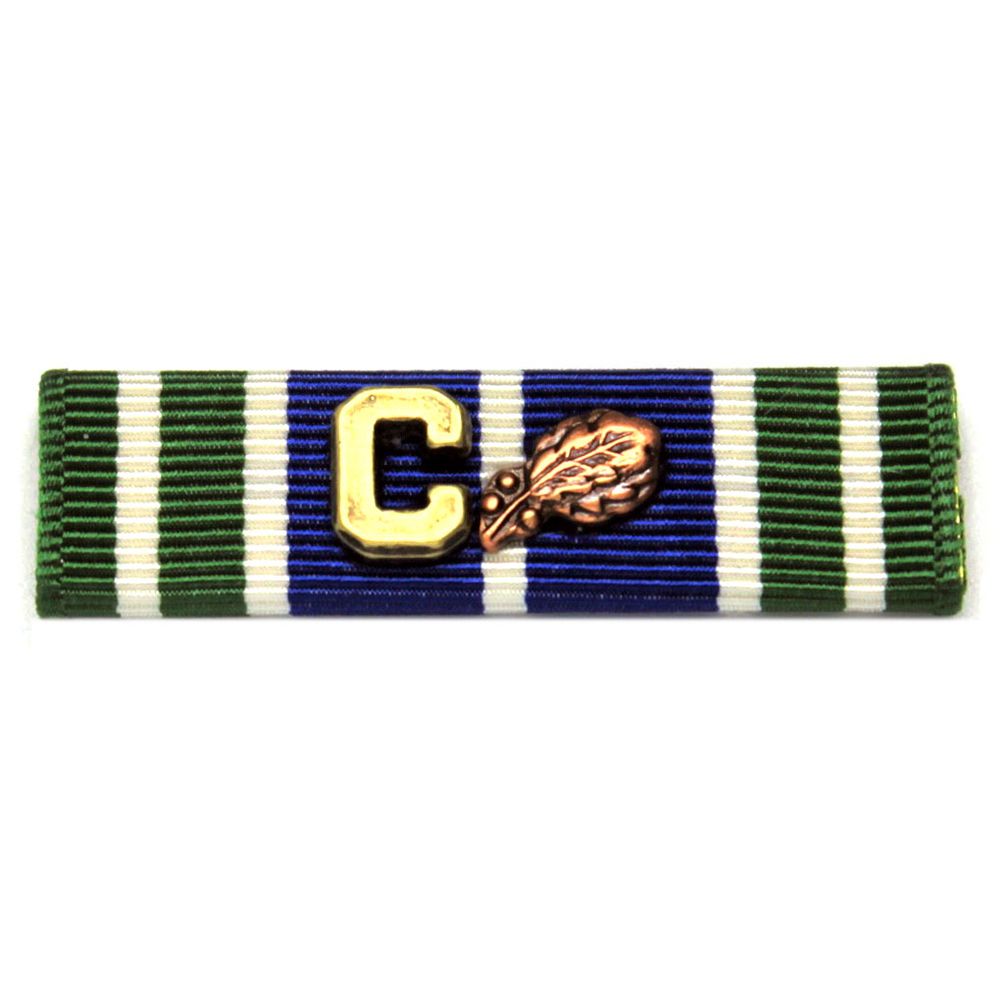 AAM ribbon with bronze 'C' and bronze oak leaf  on a white background