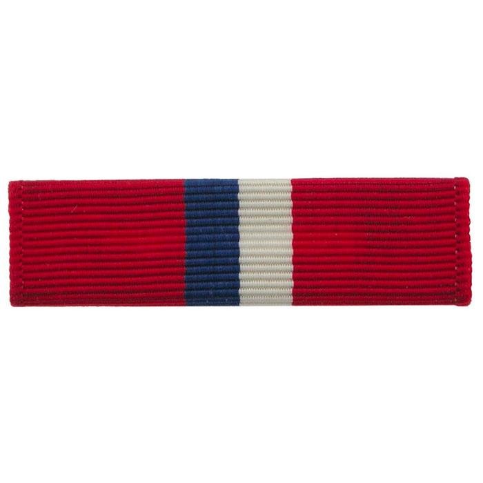A horizontal ribbon bar with three vertical stripes: red on the left, blue in the center, and white on the right, shown on a plain white background.