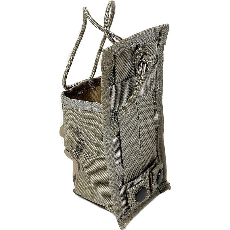 Raine MOLLE Universal Radio Holder MOLLE on a white background in a Multicam Pattern backside