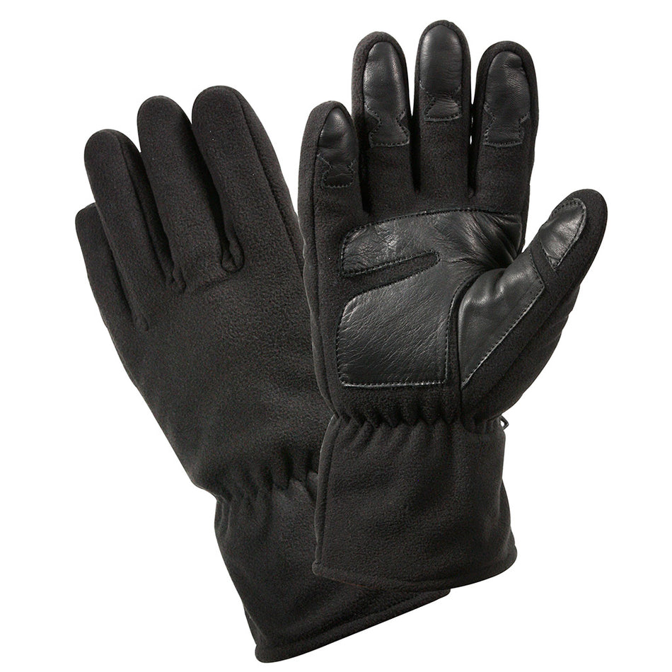 Black Rothco Micro Fleece All Weather Gloves