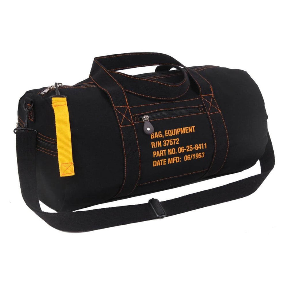 Black Rothco Canvas Equipment Duffle Bag 24 Inches