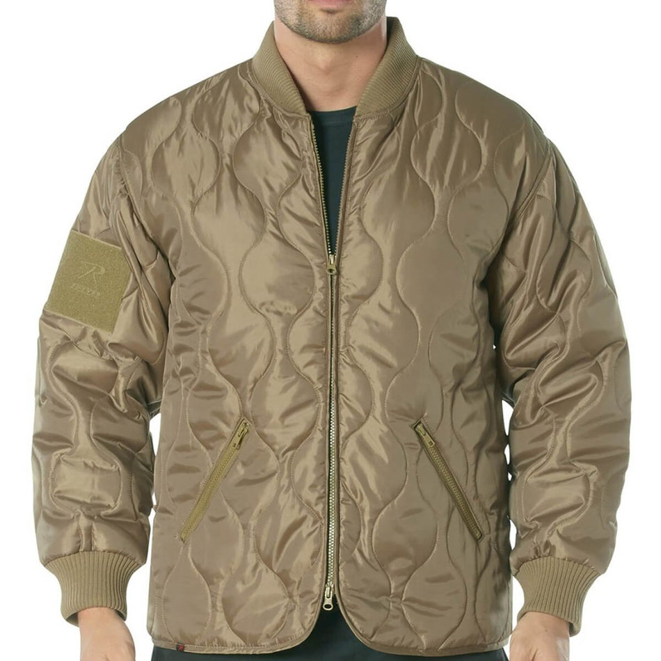 Conceal-Ops Quilted Woobie Jacket By Rothco in Coyote