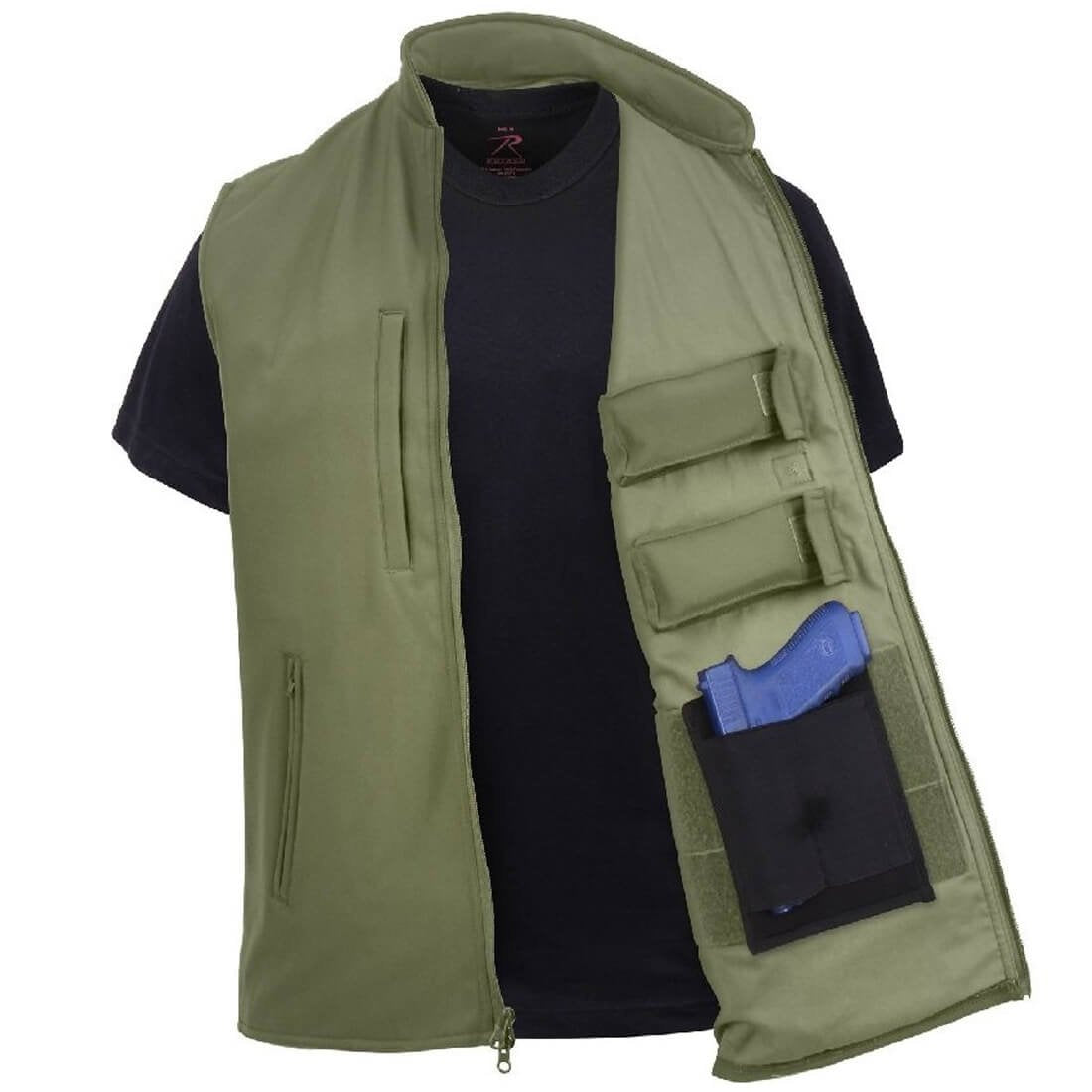 Security Jacket Men ROTHCO Concealed Carry Soft Shell Vest