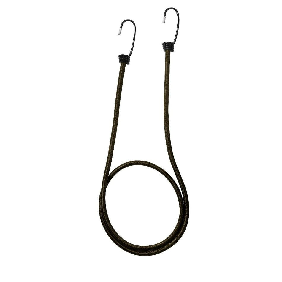 Rothco black bungee cord on a white background