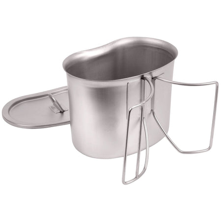 Rothco GI Type I Quart Stainless Butterfly Handle Canteen Cup Main opoen