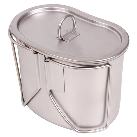 Rothco GI Type I Quart Stainless Butterfly Handle Canteen Cup Closed With Lid