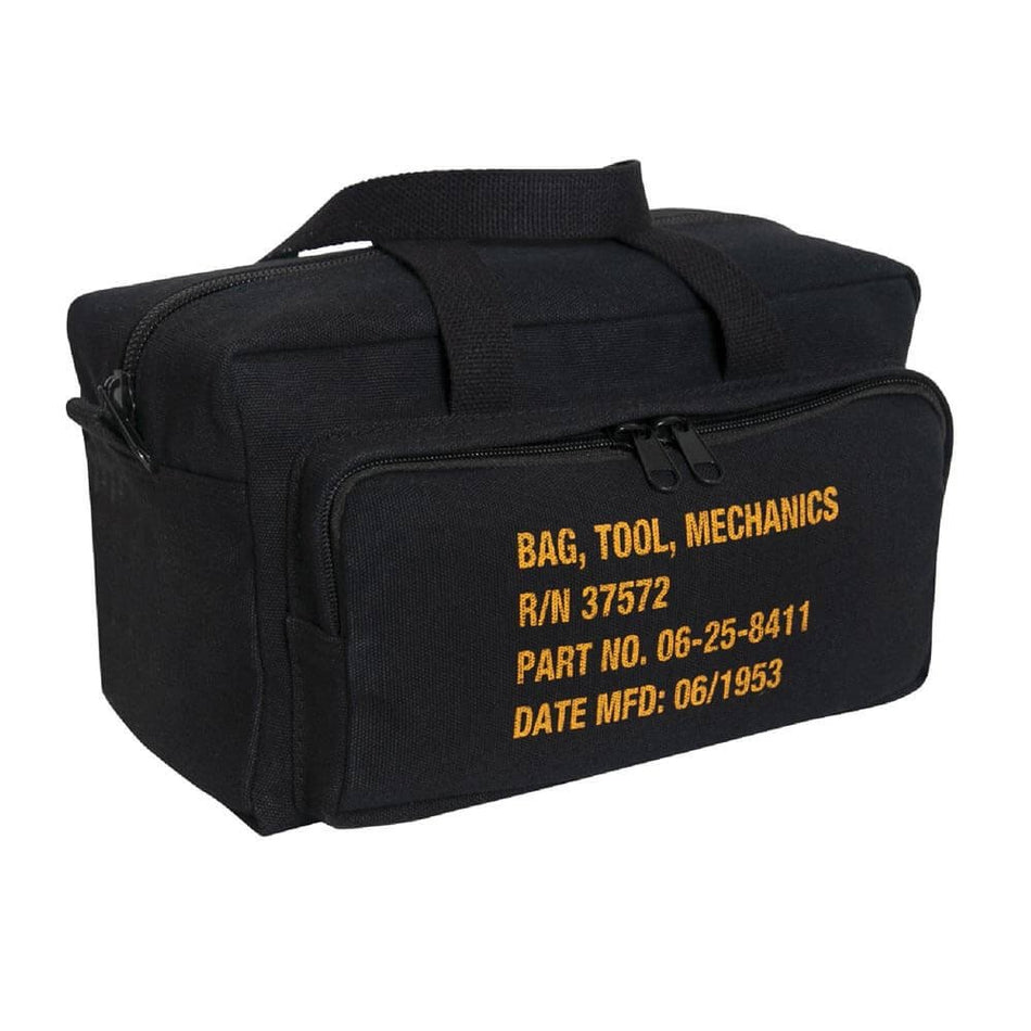 Black Rothco G.I. Type Zipper Pocket Mechanics Tool Bag With Military Stencil