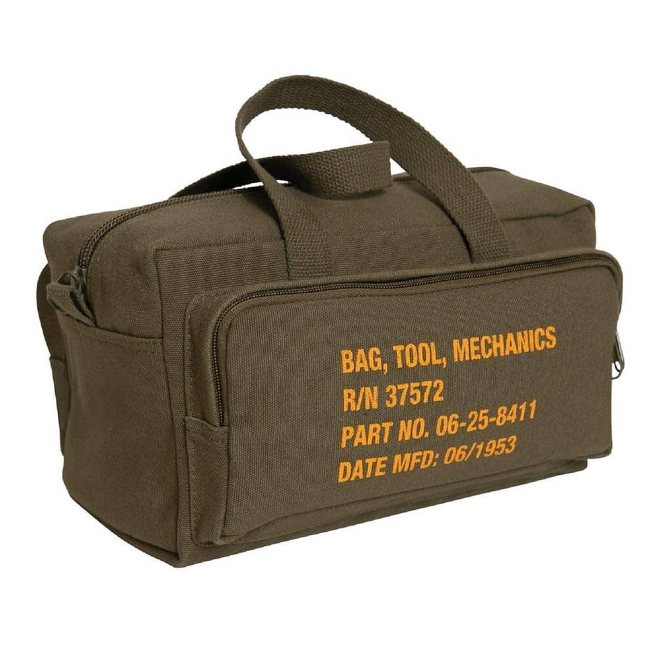 Olive Drab Rothco G.I. Type Zipper Pocket Mechanics Tool Bag With Military Stencil